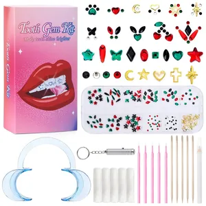 Kit de bijoux dentaires DIY, kit de pierres précieuses pour les dents avec colle et lampe UV, décoration de bijoux en pierres précieuses transparentes pour les dents, kit de pierres dentaires scintillantes - Product Image 3