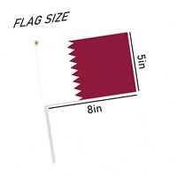 Drapeau du Qatar en polyester 14x21cm à impression numérique, anti-plis, style sportif, avec mât de suspension, vente en gros usine