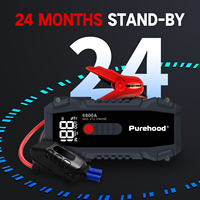 Démarreur de secours 4000A Peak Purehood Q4 27000mAh, chargeur de batterie de voiture pour moteurs essence jusqu'à 3,5L et diesel jusqu'à 2,5L avec pinces intelligentes