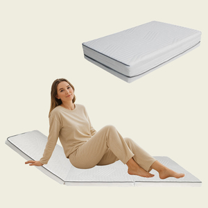 ที่นอนพับได้ SUREWALHOME หนา 4 นิ้ว ทำจากเมมโมรี่โฟมแบบพับสามตอน พร้อมปลอกหุ้มระบายอากาศ ที่นอนพับได้สำหรับปู<span class=keywords><strong>พื้น</strong></span> เตียงสำหรับแขก ที่นอนสำหรับตั้งแคมป์ - Product Image 5
