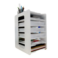 Organisateur de documents de bureau en plastique à 5 niveaux, support de classement multi-niveaux pour documents de bureau