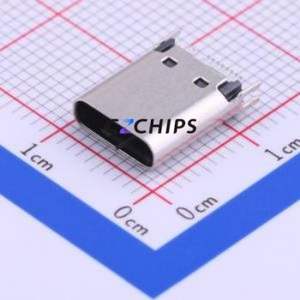 USB-307HE-B-SU USB Connector SMD Connector ( Connector Type: Type-C )( Gender: Female )( Mounting Type: Clamp Plate ) - Product Image 1