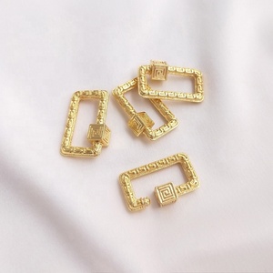 Móc Khóa Hình Vuông Bằng Bạc Thật, Phụ Kiện Vòng Tay, Móc Khóa Tự Làm, Hình Tròn Mạ Vàng 24K, Hình Trái Tim, Móc Khóa Carabiner - Product Image 3