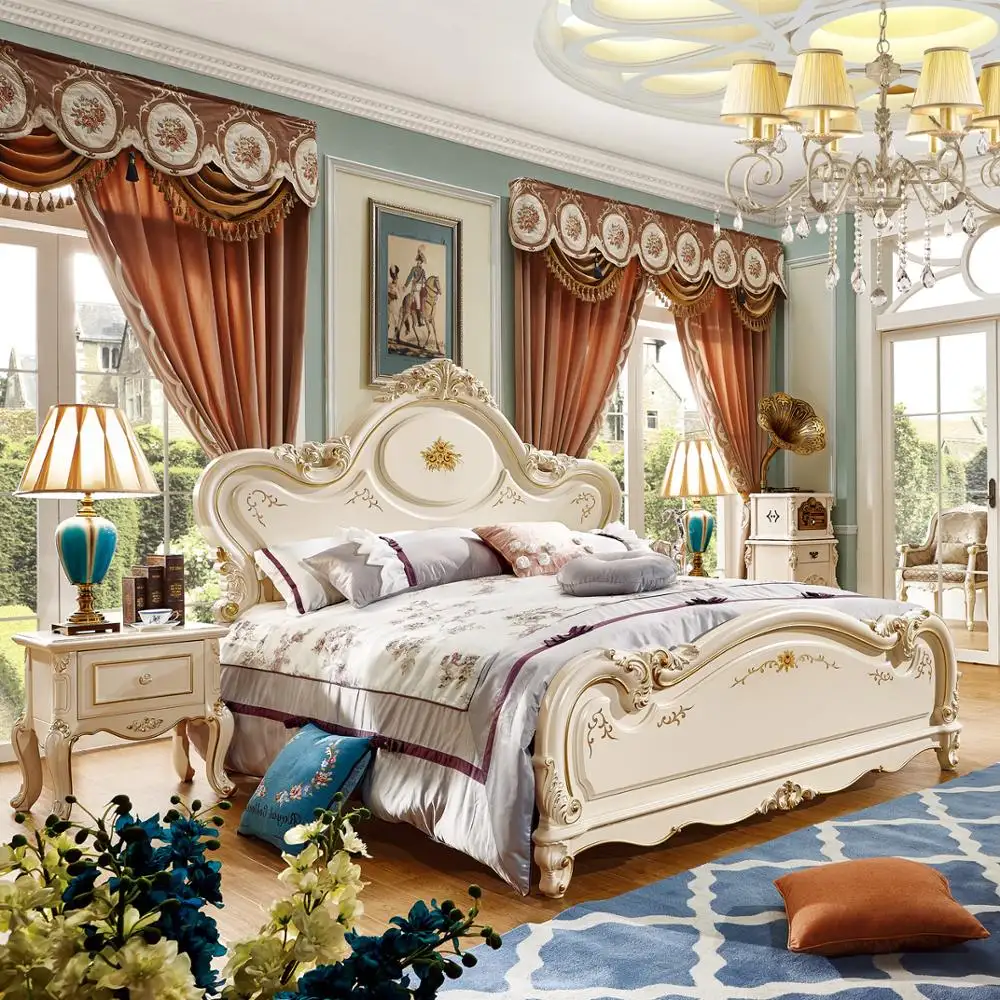 Королевский Стайлинг, однотонная деревянная кровать большого размера белого цвета, мебель для дома, декор для спальни, распродажа