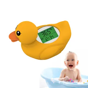 공장 방수 실리콘 노란 오리 부동 장난감 디지털 아기 목욕 온도계