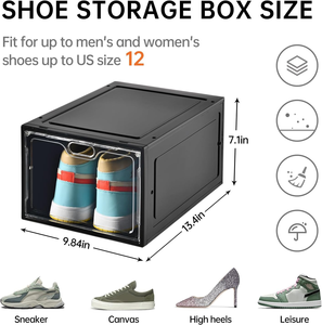Boîte à chaussures en plastique pliable, robuste et empilable, transparente, de fabrication chinoise, OEM, géante, vente en gros - Product Image 2