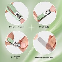 Coupe-ongles portable Longhui en acier au carbone, ensemble 6-en-1 avec boîte, kit de manucure anti-éclaboussures avec logo imprimé