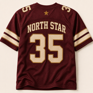 Maillot de football américain vintage imprimé sur mesure, style universitaire, manches courtes, coupe oversize, vêtement de supporter athlétique, streetwear pour le jour du match - Product Image 3
