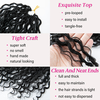 Vente en gros de cheveux synthétiques Afro Kinky Ombre River Faux Locs, cheveux à crocheter pré-bouclés, style Goddess River Faux Locs désordonné pour femmes noires
