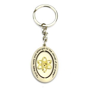 Nhà Sản Xuất Bán Buôn Tùy Chỉnh Riêng Của Bạn Logo Lưu Niệm Keychain Kim Loại Bạc Quay Keychain - Product Image 4