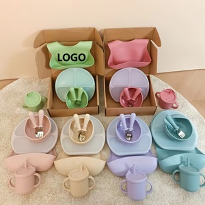 Silicone Baby Feeding Set Dinosaurs Suction Plate Bowl Spoon Fork 5-Piece 0-12 Months Toddlers <b>Kids</b> <b>Dining</b> Easy Clean - Product Image 2