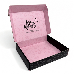 Scatola per Spedizioni Ecologica in Cartone Ondulato Rosa di Lusso Riciclato con Logo Personalizzato in Rilievo, Pieghevole e Riutilizzabile per <span class=keywords><strong>Confezioni</strong></span> <span class=keywords><strong>Regalo</strong></span> - Product Image 2