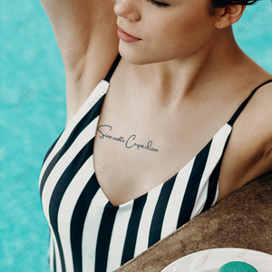 Bxtats OEM tùy chỉnh dòng đơn giản Tiếng Anh trích dẫn tạm thời watertransfer bán vĩnh viễn dán hình xăm - Product Image 4