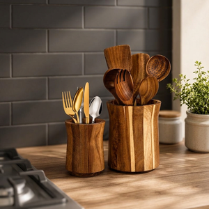 Modern Wooden Spoon Rest & Cutlery Holder Waterproof & Multifunctional Standing <b>Kitchen</b> <b>Storage</b> <b>Rack</b> - Product Image 1