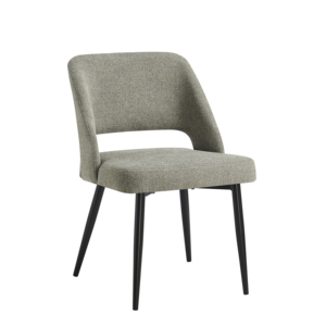 Chaise de salle à manger moderne rembourrée, assise en tissu, pieds en métal, pour la maison, le bureau ou le restaurant - Product Image 1