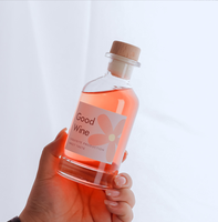 Bouteilles en verre personnalisées pour gin, rhum, whisky, bandy, vodka, vin, bouteilles en verre transparent pour vin, 100 ml, 150 ml, boissons personnalisées avec bouchon