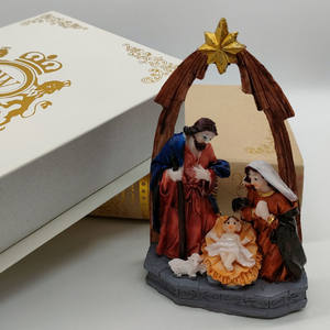 Crèche de Noël Witt, groupe de la Nativité de Jésus, Saint Père, Sainte Vierge, prière pour la paix, ornement, scène religieuse - Product Image 6