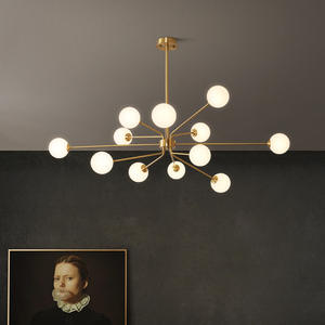 Lampe 'Magic Bean' en cuivre massif, style nordique moderne minimaliste, lustre de luxe pour salon, chambre à coucher, salle à manger, usage domestique - Product Image 3