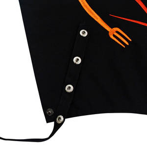 Delantal de Cocina Duradero y Ajustable con Cuello Tipo Corbata, Amplios Bolsillos Delanteros Dobles, Botón Metálico Decorativo, Uniforme de Trabajo - Product Image 3
