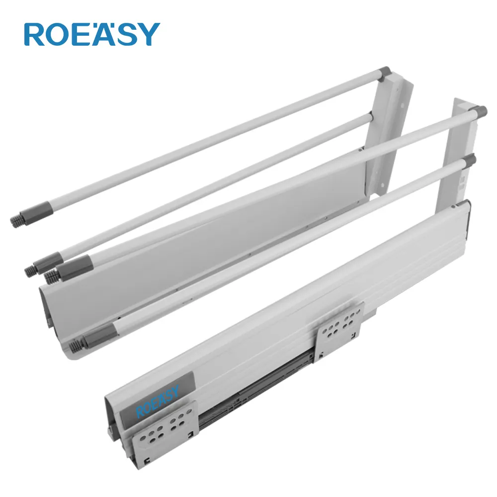 ROEASY 12-22 인치 금속 슬림 서랍 상자 300-550mm 이중 벽 주방 서랍 채널 러너