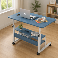 Bureau d'ordinateur pour étudiant en gros avec réglage en hauteur, plateau en bois et roulettes mobiles – Support pour ordinateur portable pas cher en promotion