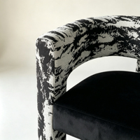 Fauteuil de loisirs contemporain avec tissu imprimé spécial, fauteuil d'appoint de luxe pour la maison, les restaurants et les projets commerciaux