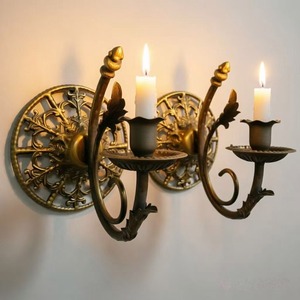 Applique Murale Rétro Européenne, Porte-Bougie Métallique pour Hall d'Entrée, Chandelier Antique Mural pour Couloir, Décoration Murale en Fer pour <span class=keywords><strong>la</strong></span> Maison - Product Image 6