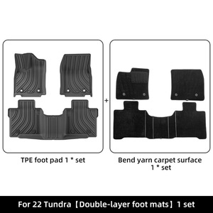 שטיחי רצפה לרכב לכל מזג אוויר <span class=keywords><strong>TPE</strong></span> שחור בעובי 2 מ\\\"מ עבור טונדרה 2014-2021 סט מלא 3 חלקים להגנה על רצפת הרכב - Product Image 4