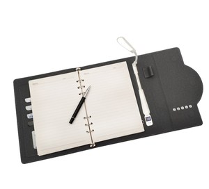 Custom A5 PU Leather Notebook New Design 8000mah Wireless Charger Power Bank Logo <strong>LED</strong> <strong>Light</strong> Agenda <strong>Diary</strong> with USB for Promotions - Product Image 4
