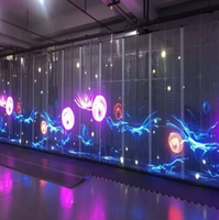 Nueva tecnología Ultra alto brillo P7.8 Alta estabilidad y larga duración Adhesivo LED Pantalla de película transparente