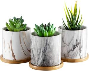 Petits pots en céramique pour <span class=keywords><strong>cactus</strong></span> d'intérieur, design carton, finition émaillée, pour plantes succulentes, à suspendre ou à poser au sol, décoration intérieure, bienvenue - Product Image 4