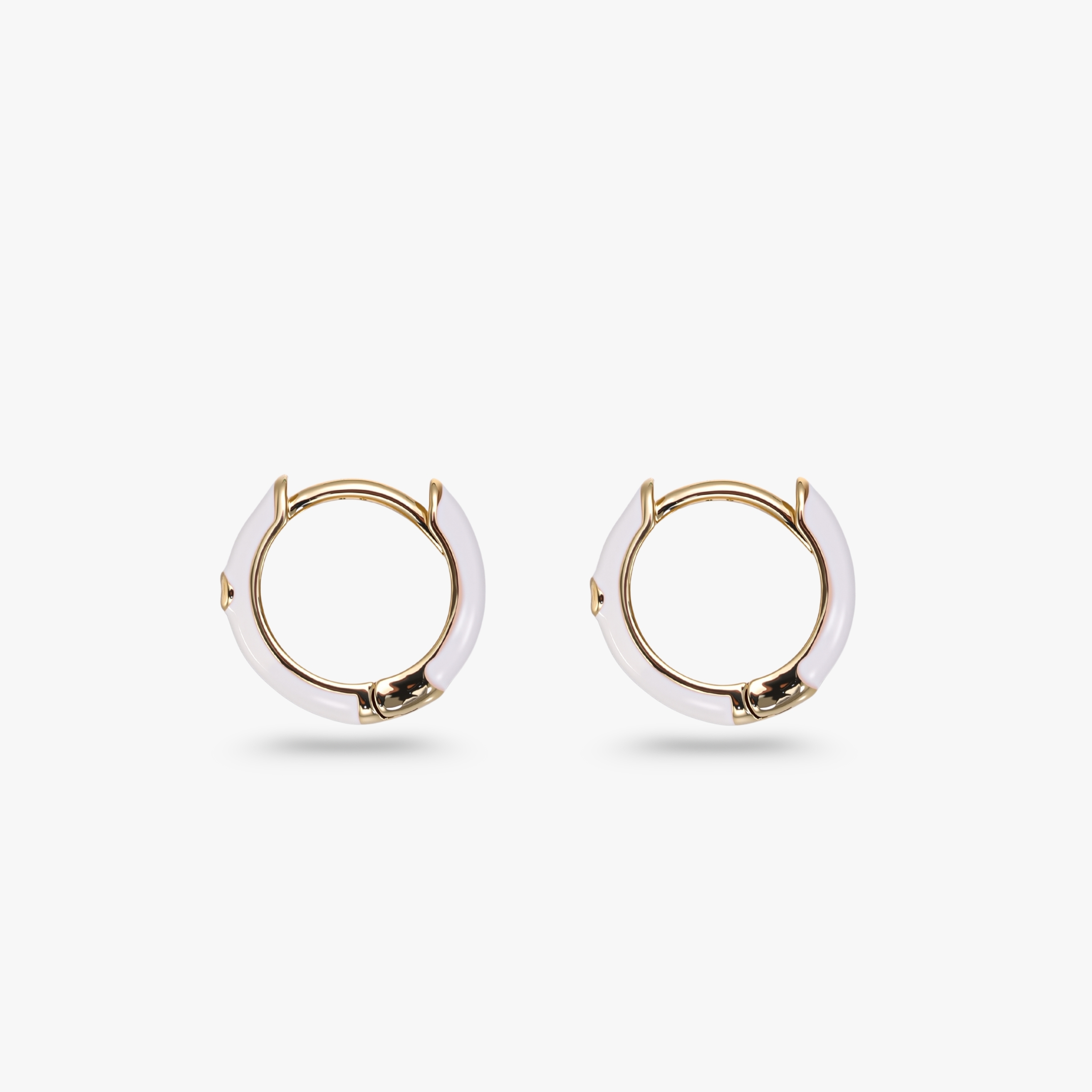 White Enamel Small Hoop Earrings GRJ3467E
