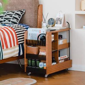 Chariot à collations Oowoo en bois, étagère de rangement mobile avec roulettes pour salon, chambre, table d'appoint, organisation - Product Image 1