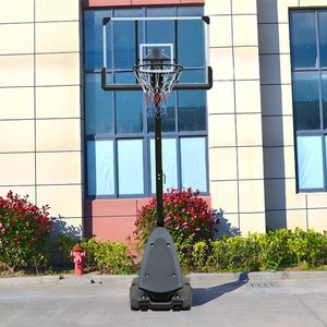 Système de panier de basket réglable de 3 m avec panneau arrière en PC incassable de 112 cm et anneau détachable à ressort pour l'entraînement professionnel - Product Image 1