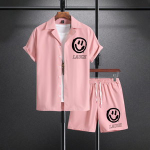 2025 nueva camisa de playa informal de manga corta con estampado Hawaiano para hombres ropa de playa americana tejida de tela de popelina para verano - Product Image 2