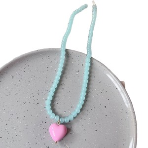 <strong>Candy</strong> Color Summer Fashion Heart <strong>Necklace</strong> Women's Cute Niche Design Beaded Acrylic Chain Sporty Sweet Cool Spice Girl Jewelry - Product Image 6