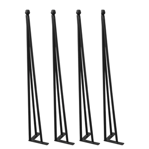 Heavy Duty pas cher meubles milieu du siècle piédestal café à manger métal acier épingle à cheveux jambes - Product Image 3