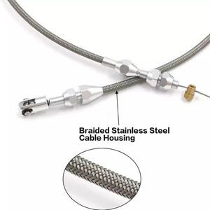 Throttle Cable <b>Kit</b> 36 Inch Braided For 1997-2007 Chevrolet <b>Models</b> Aluminum Silver Replacement Part D2141 - Product Image 3