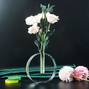 सम्मान क्रिस्टल शादी की मेज सजावट क्रिस्टल ग्लास फूल फूलदान पारदर्शी क्रिस्टल फूलदान उच्च गुणवत्ता हस्तनिर्मित फूलदान