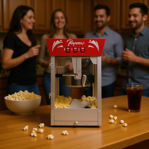 Máquina comercial para hacer palomitas de maíz de acero inoxidable de 12 onzas, 850W, con plataforma de calentamiento de vidrio templado, para encimera, ideal para fiestas y uso doméstico. - Product Image 2