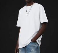 T-shirt pour homme en coton 100% de taille extra-large 260g, tricoté, coupe ample, respirant, couleur unie, logo personnalisé High Street