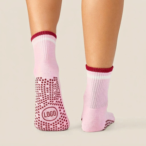 <b>Custom</b> Non-Slip Ankle <b>Socks</b> With Blue Dot <b>Grip</b> And Colorful Cuff For Women Summer Daily Wear - Product Image 4