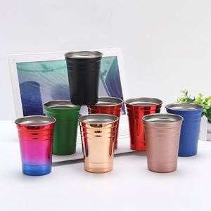 Vaso de Cerveza Apilable de Acero Inoxidable 304 de Pared Simple con Logotipo Personalizado, Vaso de Bar Apilable de Aluminio - Product Image 1