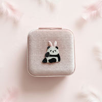 Mini boîte de rangement portable pour bijoux, en velours flanelle carré, simple, pour voyage, organiseur de colliers, boîte cadeau pour bagues