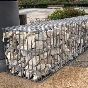 Cesta de gaviones de malla de alambre de acero galvanizado por inmersión en caliente, jaula de piedra soldada, 2mm cuadrados, 6mm, 8mm, retención de piedra suministrada a los mejores precios