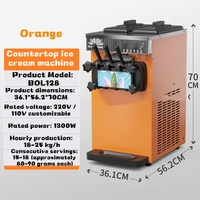 Machine à glace molle commerciale 3 saveurs pour magasin de proximité avec système de refroidissement rapide et fonctionnement silencieux