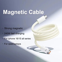 Kabel Pengisian Cepat USB C ke Type C 240W Silikon Magnetik Berkecepatan Tinggi untuk Ponsel Pintar, Tablet, Laptop, dan Power Bank