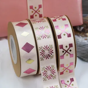 Hochwertige benutzer definierte bunte Folie bedruckte Satin band für Geschenk box Wrap