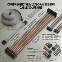 Kustom 1.27 2.0 2.54mm IDC kabel datar 2x8P Dupont perumahan multiwarna kabel Jumper kawat