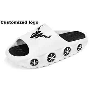 OEM fashion man slides slippers EVA lightweight thick sole outdoor Casual customized slippers logo for men's slippers